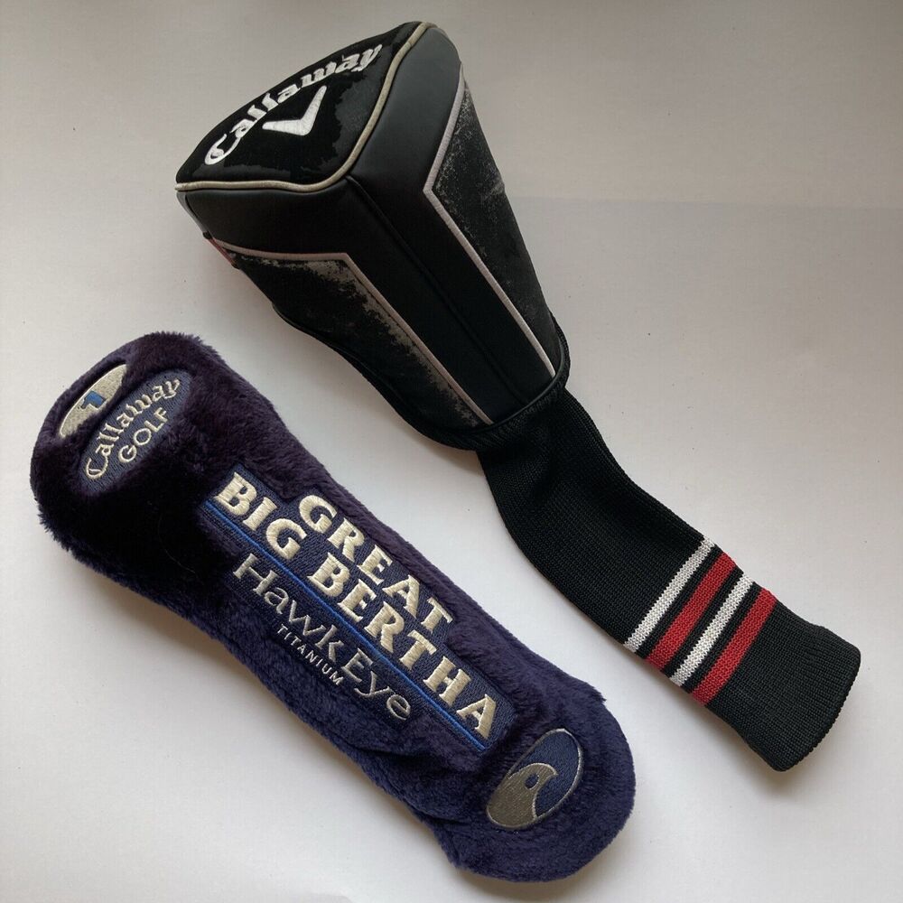Lot: 2 Callaway Club Head Covers Great Big Bertha Razr Fit Blue White Red Black